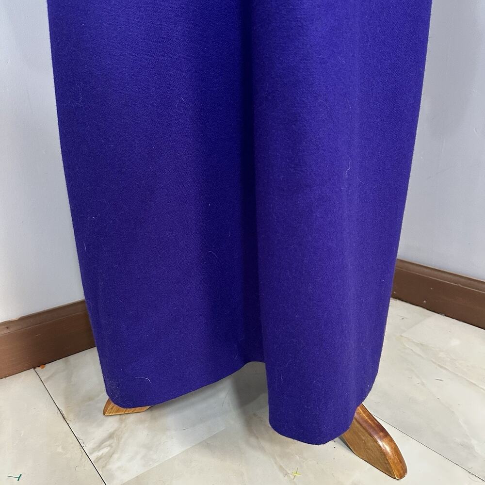 VTG Womens Purple Overcoat Wool Long Winter Trench Large Preppy Old Money ILGWU - Picture 6 of 14